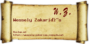Wessely Zakariás névjegykártya